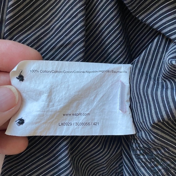 Esprit Men's Charcoal/Black Stripe Long Sleeve‎ Button Up Shirt Size Medium - Picture 6 of 10